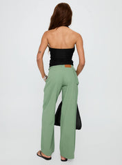 Mercadi Cargo Straight Leg Jeans Green